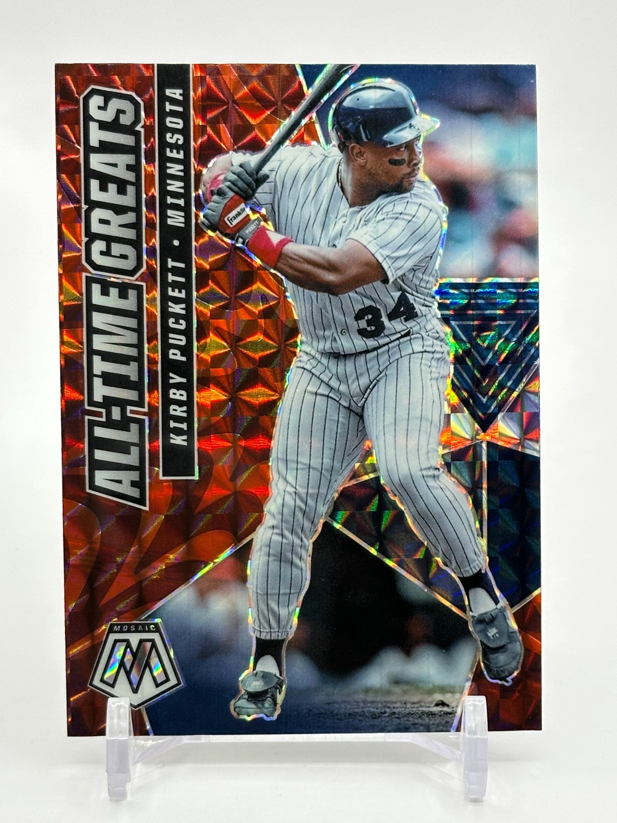 Kirby Puckett - 2021 Panini Mosaic - All-Time Greats - Reactive Red Prizm # ATG8