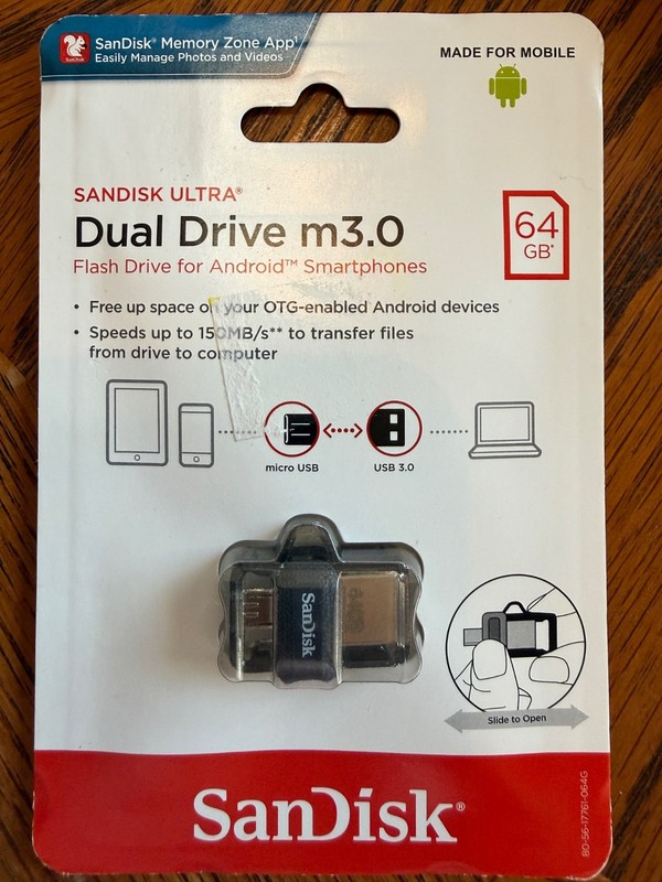 SanDisk Ultra 64GB Dual Drive m3.0 USB 3.0 Flash Drive Micro-USB USA Seller NEW