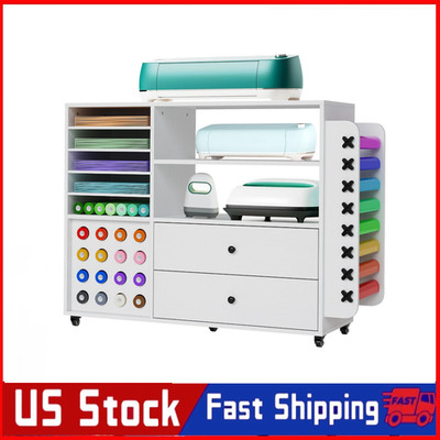 Craft Organization and Storage Cabinet Rolling Craft Cart for Cricut Machine