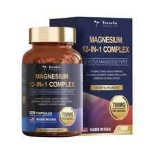 Totaria Magnesium Complex 700mg 12 in 1 with Glycinate Citrate 120 Capsules