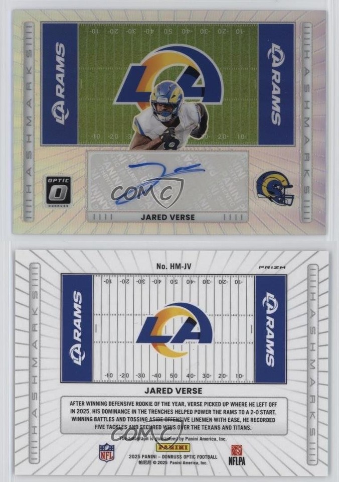 2025 Panini Donruss Optic Hash Marks Jared Verse #HM-JV Auto yn4 | eBay