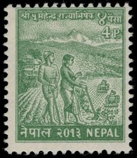 NEPAL 84 - King Mahendra Coronation "Planting Rice" (pc24523)
