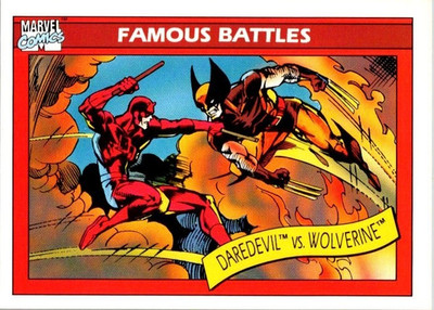 1990 Marvel Comics Famous Battles Daredevil vs. Wolverine Card #109