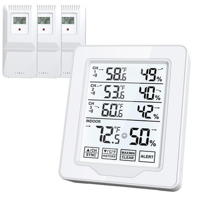 Indoor Outdoor Thermometer Wireless with 3 Remote Sensors, Digital Temperatur...