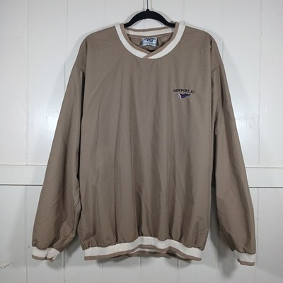 Vintage LEE Made In USA Jacket Newport Rhode Island Tan Pullover Windbreaker LS