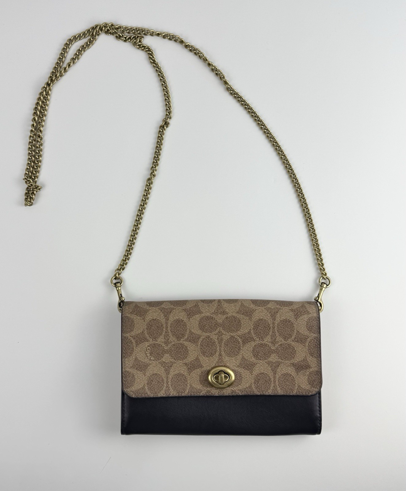 Coach Colorblock Binding Marlow Leather Chain Cro… - image 5