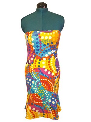 David Meister Multi Colored Sleeveless Polka Dot Maximalist Dress Size 10 Silk 