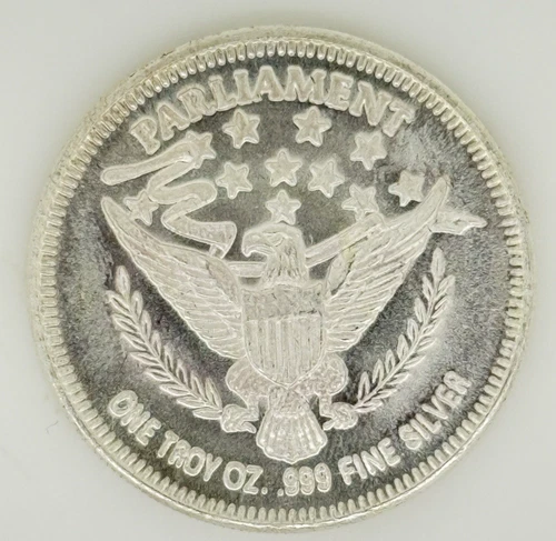 Parliament Morgan One Troy oz .999 Fine Silver Coin A13