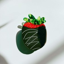 Velvet Claws Chocolate Covered Strawberry Hair Clip Claw Clip in Velvet Travel