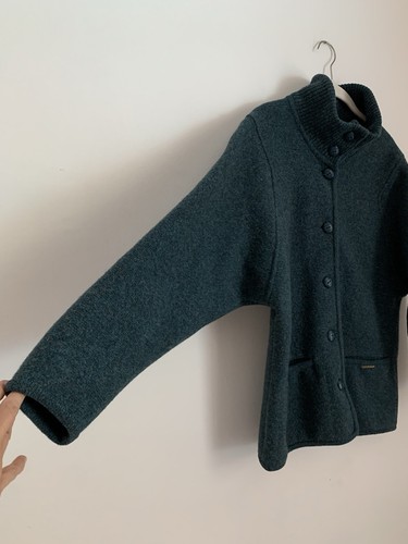 Geiger Pure Wool Cardigan Overcoat Women Approx S/M Cozy Prep Equestrian Ivy - Picture 5 of 10