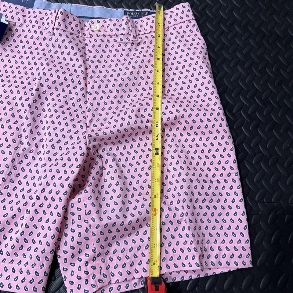 Raro Nuevo Con Etiquetas Polo Golf Ralph Lauren Pantalones Cortos Para Hombres 36 Rosa Paisley Calce Clásico Ret $100 Foto 4 de 4