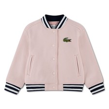 Lacoste Kinder-Bomberjacke rosa – Varsity, Druckknöpfe, Logo