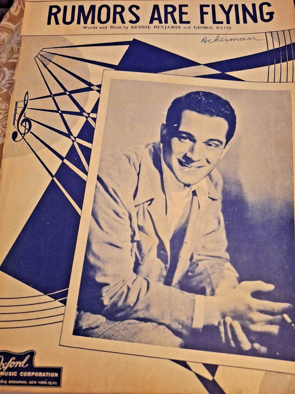 "Rumors Are Flying" by Bennie Benjamin & George Weiss ~ Vtg. Sheet Music (1946)