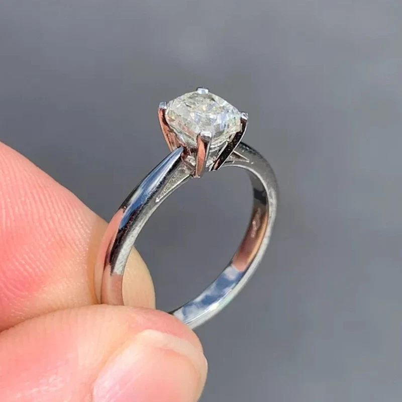 2Ct Radiant Cut Solitaire Diamond Engagement Ring 14K White Gold Solid Size 5-10 - Image 3 of 4