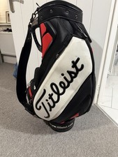 Titleist Tour Staff Golf Bag Black White Red 6-Way Divider + Matching Rain Hood