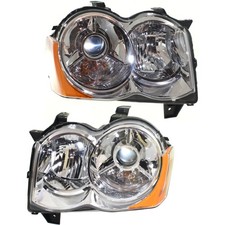 Headlights Set Fits 2008-2010 Jeep Grand Cherokee