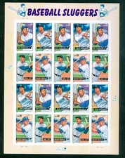 US 4080-83 39c Baseball Sluggers Sheet of 20 MNH c1