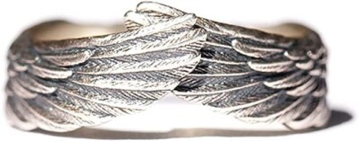 ''Qivor S925 Sterling Silver Wings Ring Fashion Creative Feather Angel Ring Open