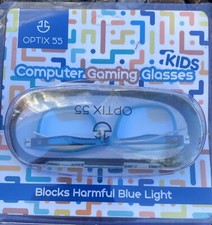Kids Computer Glasses OPTIX 55 KIDS - Blocks Blue Light - Black/Blue Color a9