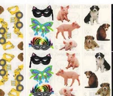 Mrs Grossman Sticker Strips~Choice~Pups/ Pigs/ Masks/ Backhoes