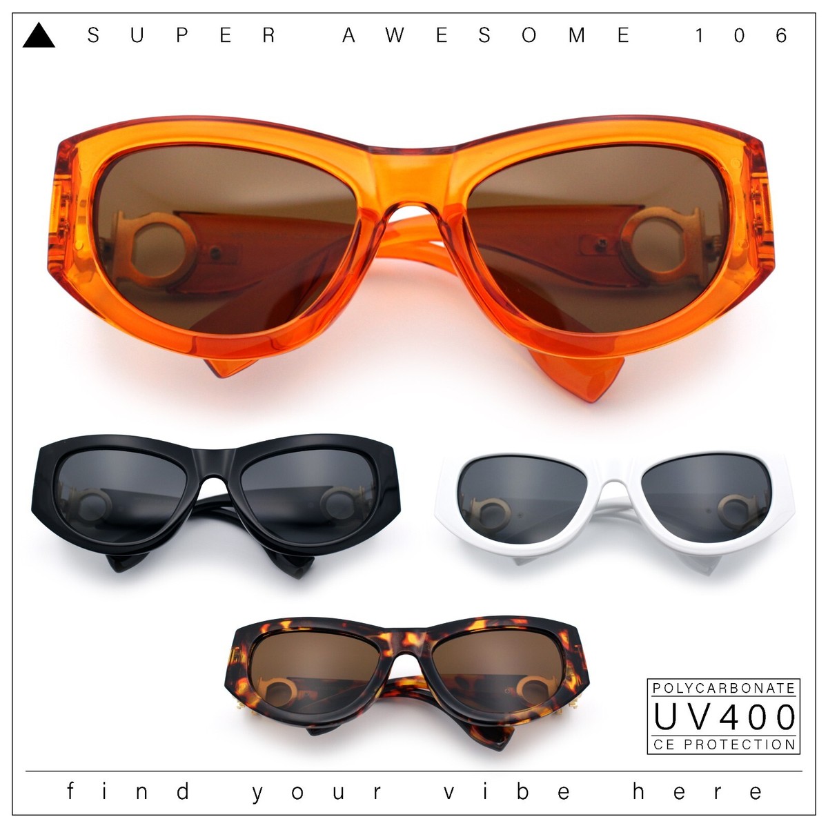 Retro Cat Eye Sunglasses with UV Protection, Lightweight Composite Frame Women main image 4