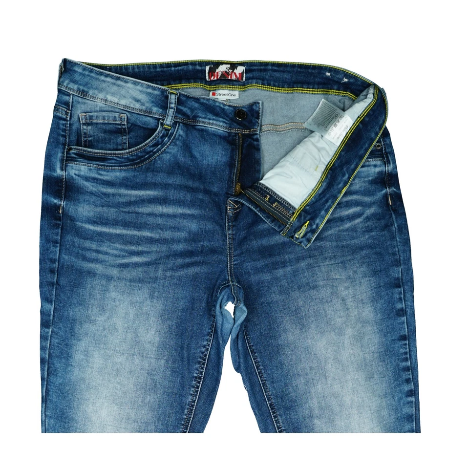 Street One Damen super Stretch Jeans Hose straight Leg 48 W36 L32 blau Übergröße - Bild 3 von 4