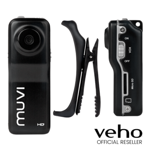 VEHO MUVI HD10L MICRO CAMCORDER SECURITY BODY WORN - BLACK - VCC-003-MUVI-NM - Afbeelding 1 van 9