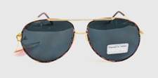 NWT Vintage 90's Aviator Metal Polarized Sunglasses Gold/Tortuga 