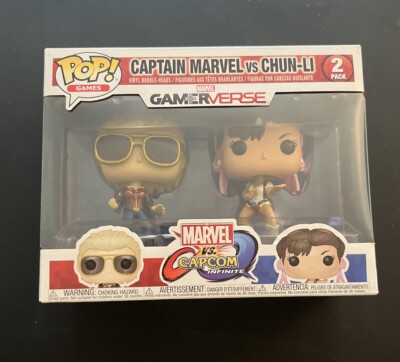 Funko Pop! Marvel Vs Capcom Infinite Gamerverse Captain Marvel Vs Chun-Li 2 Pack