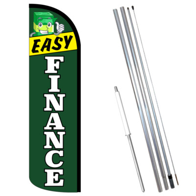Easy Finance Premium Windless  Feather Flag Bundle (Complete Kit) OR Optional Re