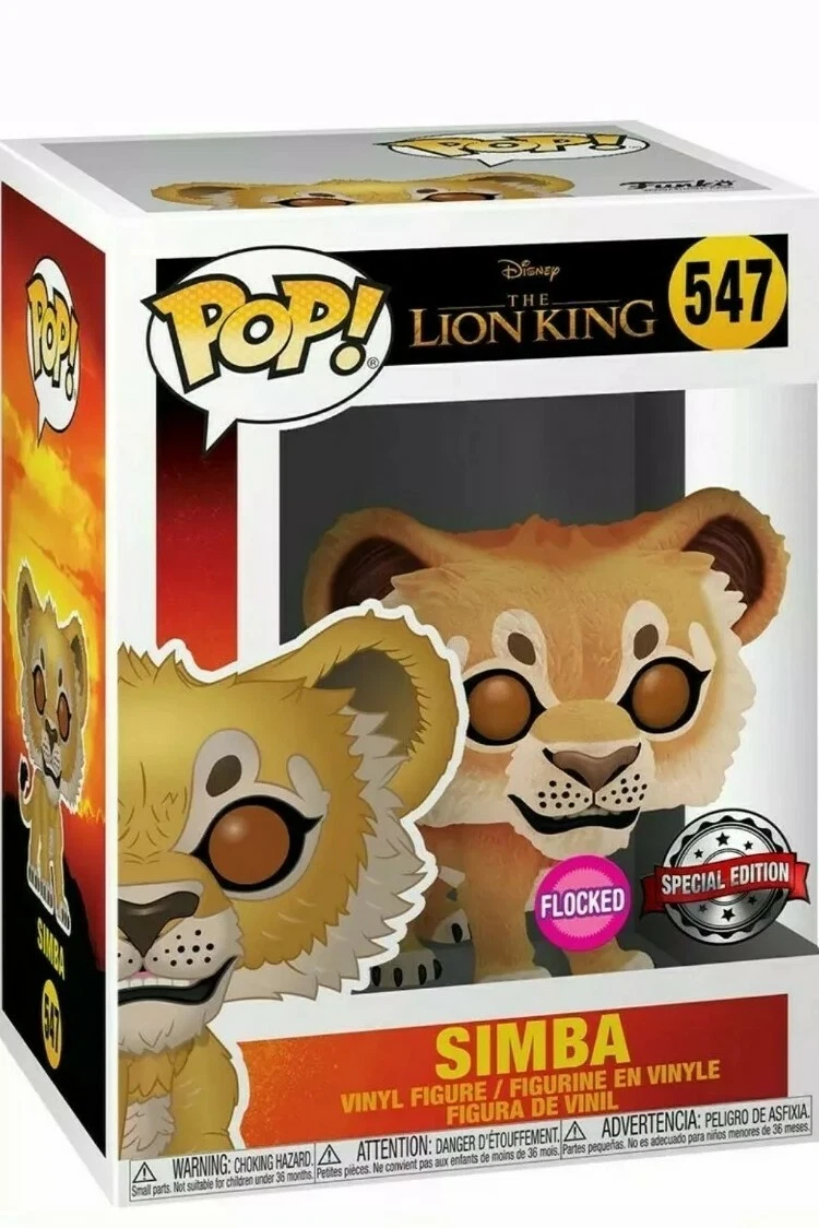 FLOCKED Funko POP! SIMBA LION KING #547 - Special Edition (NEW) MCM