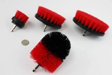 4 Piece drill brush HEAVY DUTY(RED) STIFF NEW from US Based seller