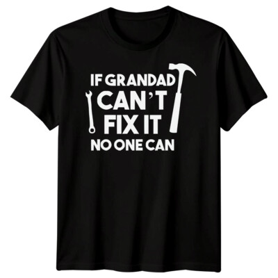 Lustiges Herren-T-Shirt If Grandad Can Fix It Vatertag Tee Bester Vater aller Zeiten Papa #FD