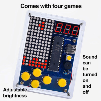 DIY Game Kit Classic Electronic Soldering Welding+Acrylic Case Mini Game Console