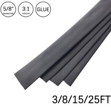 3:1 Heat Shrink Tube-5/8" Black Dual Wall Marine Adhesive Glue Lined Waterproof