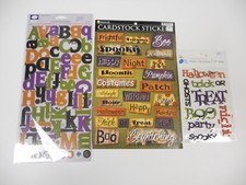 HALLOWEEN TRICK OR TREAT 3 Pack Set Scrapbook Stickers Embellishments - NEW