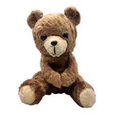 Vintage Dakin Teddy Bear 1977 Hook  Loop Praying Hands Brown Plush 11"