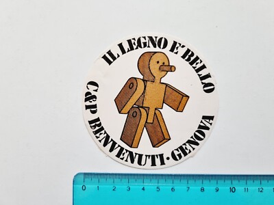 STICKER THE WOOD IS BEAUTIFUL PINOCCHIO STICKER STICKER VINTAGE 80s ORIGINAL