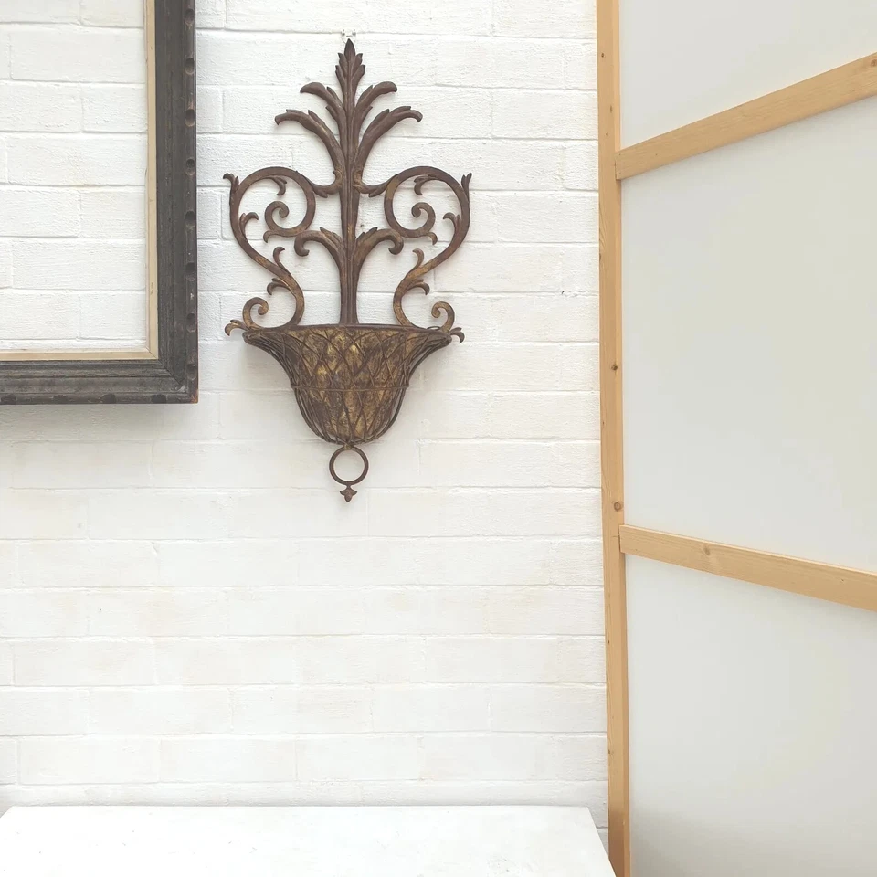 Gilt Rococo 1950s Tole Wall Decoration, Made In Italy. - Image 4 of 4