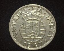 INDIA PORTUGUESE  1947 1/2 RUPIAH KM26 EXTREMELY FINE ~FCS-871