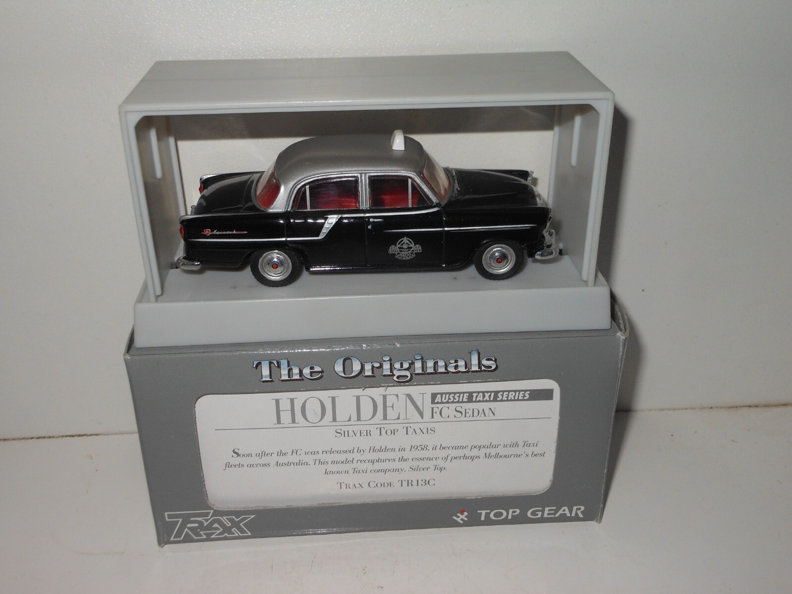 TRAX TR13C Holden FC SEDAN Silver Top Taxis  1958 diecast  Top Gear 1:43 scale
