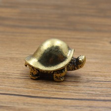 Solid Brass Feng Shui Turtle Figurine Tortoise statue Tea Pet Ornament miniature