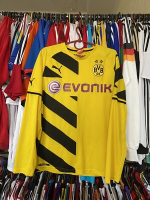 BORUSSIA DORTMUND 2014 2015 HOME SHIRT JERSEY LONG SLEEVE PUMA 745882 sz M  MEN