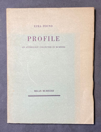 Ezra Pound PROFILE an anthology collected in MCMXXXI Scheiwiller 1932 copia n.29 - Afbeelding 1 van 8