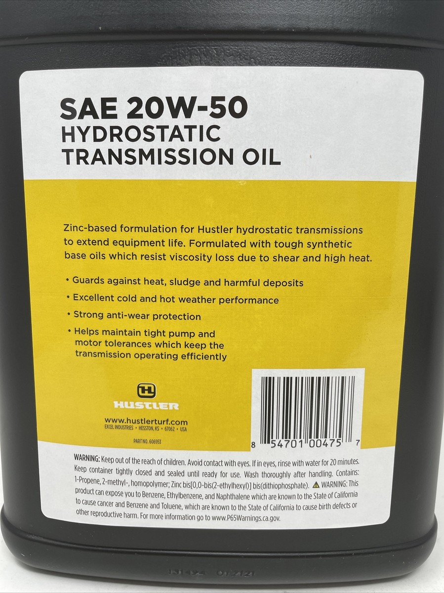 37① HUSTLER Mower 20W50 Hydrostatic Transmission Oil Change Kit | eBay