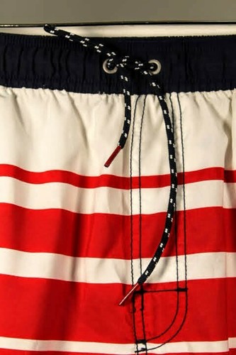Tommy Hilfiger Mens XL Swim Trunks Spell Out Stripe Mesh Lined Board Shorts - Picture 3 of 7