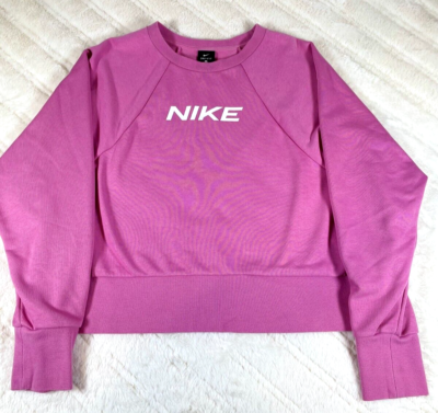 pink and white nike jumper