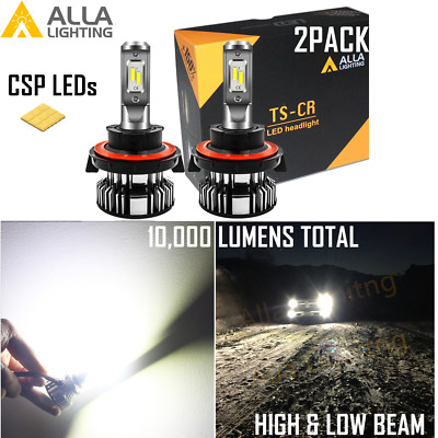 Alla Lighting H13 Super Short LED Headlight Bright High Low Beam Bulb Pure White
