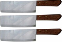 3Er-Pack [ 3X #22 ] Kiwi Thailand Kochmesser Mit Holzgriff 31,5Cm / Messer