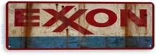 TIN SIGN Exxon, Gas, Oil, Station, Garage, Auto Shop, Retro Rustic, A359